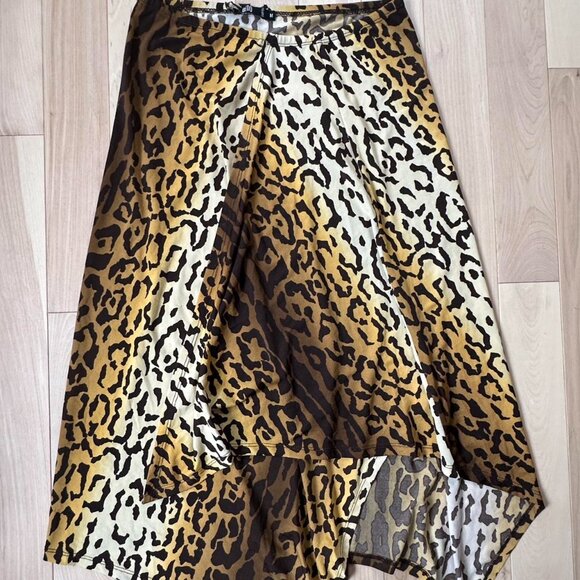 Vintage BEDO Leopard Print Asymmetrical Midi Skirt - Picture 2 of 8